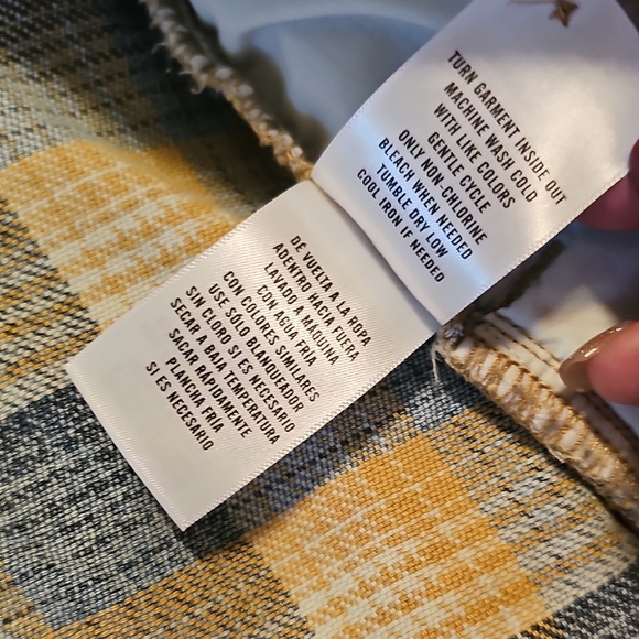 Cleo + Wolf Women's Blue and Yellow Plaid Button-Down Jacaket XL - Picture 8 of 15